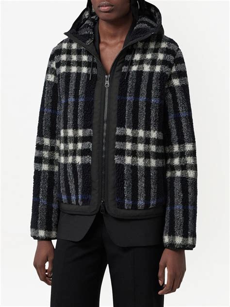 burberry plaid fleece fabric|checked fleece jacket.